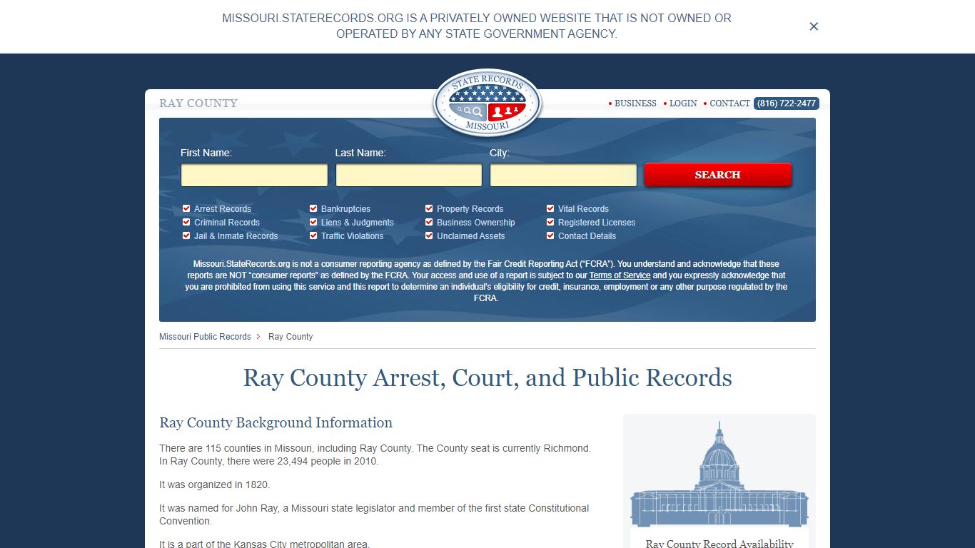 Ray County Arrest, Court, and Public Records