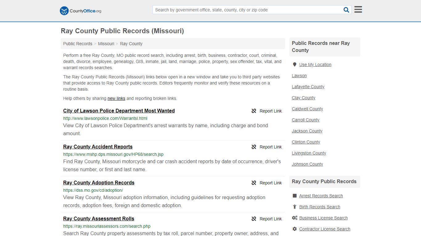 Public Records - Ray County, MO (Business, Criminal, GIS ...