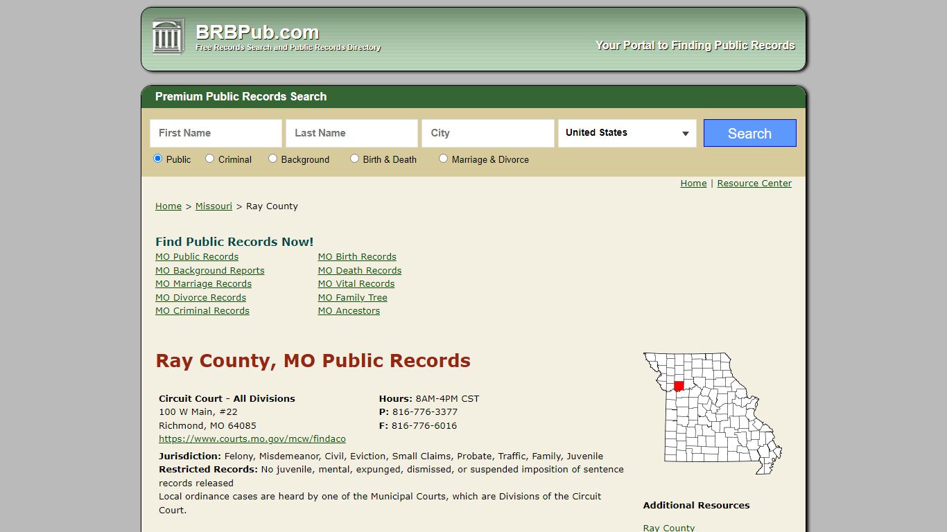 Ray County Public Records | Search Missouri Government ...